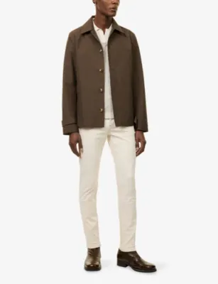 VINGT QUATRE Mid-Rise Tapered-Leg Cotton Trousers in IVORY, additional product view 2