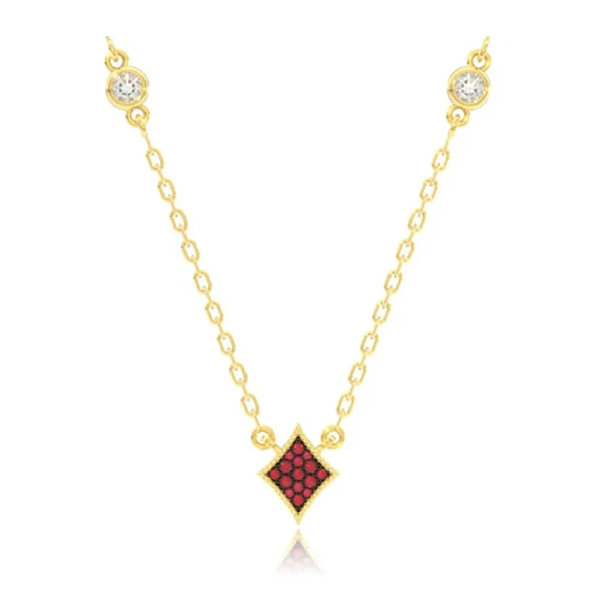 For Him Diamond Playing Card Symbol Necklace in Rose Gold / 16" / Lab Grown Diamond – Necklace