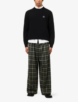 LOEWE Anagram-Embroidery Crewneck Wool Jumper detail 2