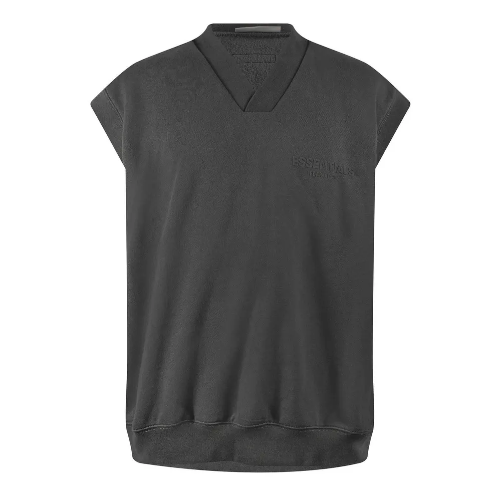 Fear Of God Essentials Men's Knitted Sweater Vest in Off Black – Clothing