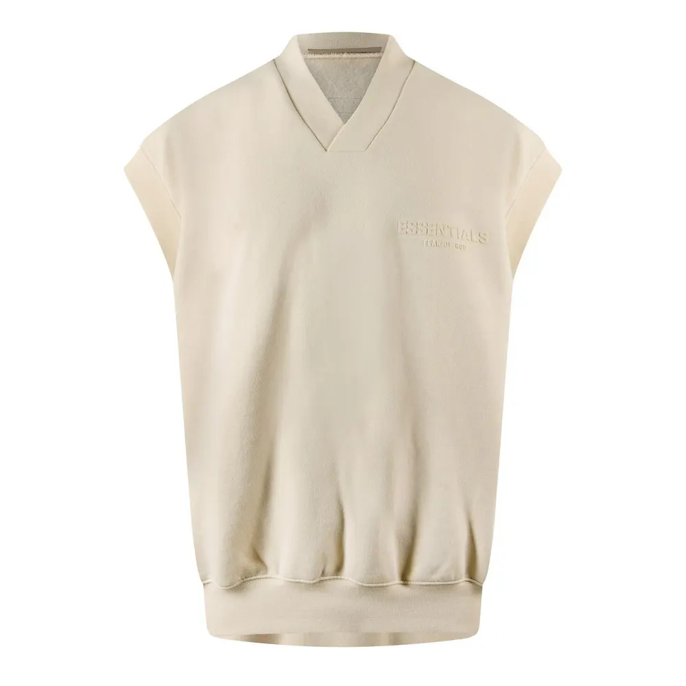 Fear Of God Essentials Men's Knitted Sweater Vest in Egg Shell – Clothing