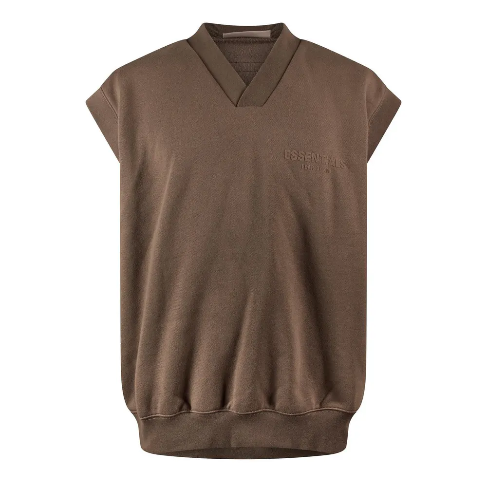 Fear Of God Essentials Men's Knitted Sweater Vest in Wood – Clothing