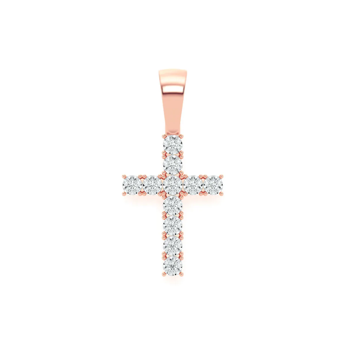 For Him Miracle Diamond Cross in Rose Gold / Natural Diamond – Pendant