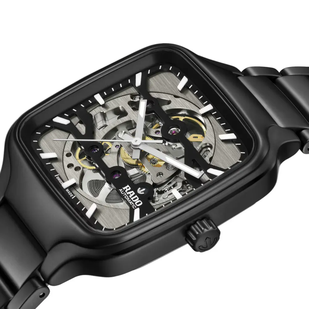 Rado True Square Automatic Skeleton 38mm Unisex Watch in Black, additional product view 2