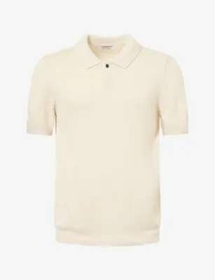 NOBL Short-Sleeve Ribbed Knit Polo Shirt