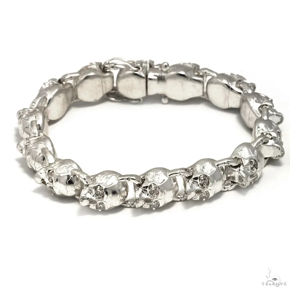 MARYAM - For Him SILVER .925 Silver LAB Skull Bracelet 69757