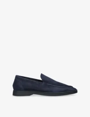 AURELIEN Yacht Suede Loafers - 5 in Navy – Mens | Loafers