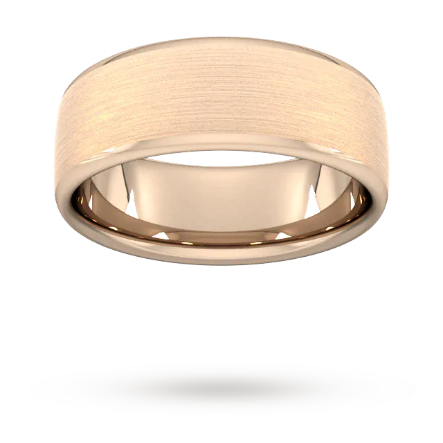 For Him 8mm Traditional Court Standard Matt Finished Wedding Ring In 18 Carat Yellow Gold