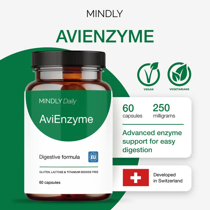 Mindly AviEnzyme DigeZyme Enzyme complex 250 mg 60 capsules, additional product view 2