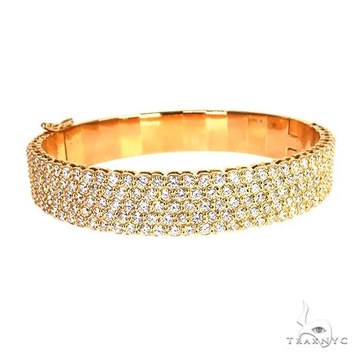 RINA - For Him CUSTOM 18K Gold 5 Row Diamond Bangle Bracelet 67886