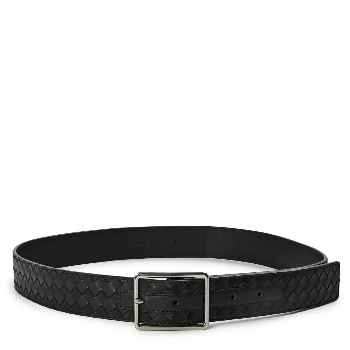 Bottega Veneta Mens Intrecciato Leather Belt