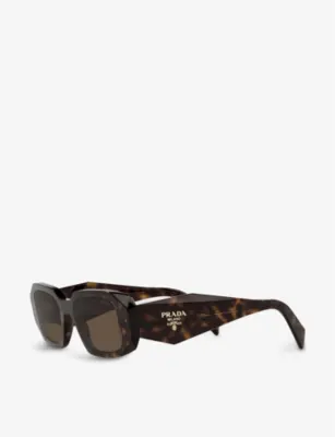 PRADA PR 17WS rectangular-frame tortoiseshell sunglasses detail 3