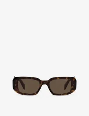 PRADA PR 17WS rectangular-frame tortoiseshell sunglasses