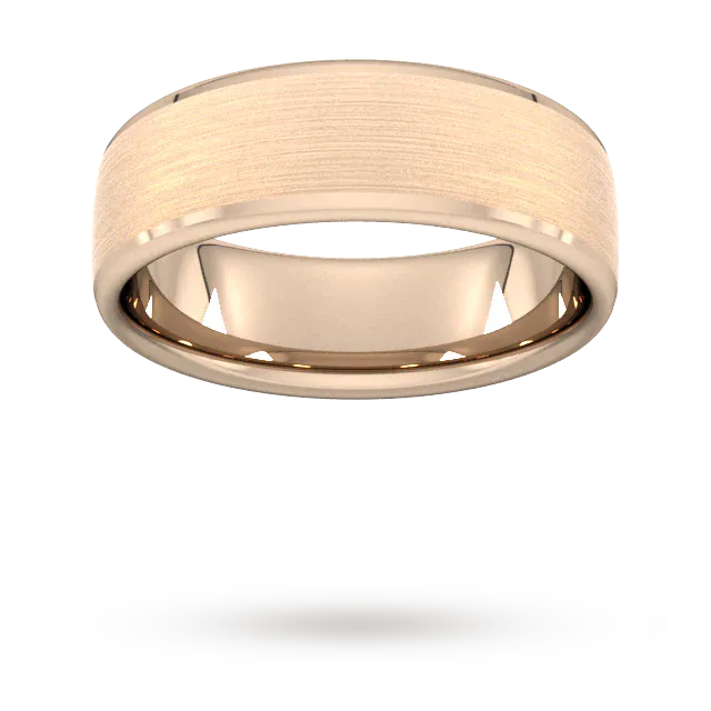 For Him 7mm Traditional Court Standard Polished Chamfered Edges With Matt Centre Wedding Ring In 18 Carat Yellow Gold