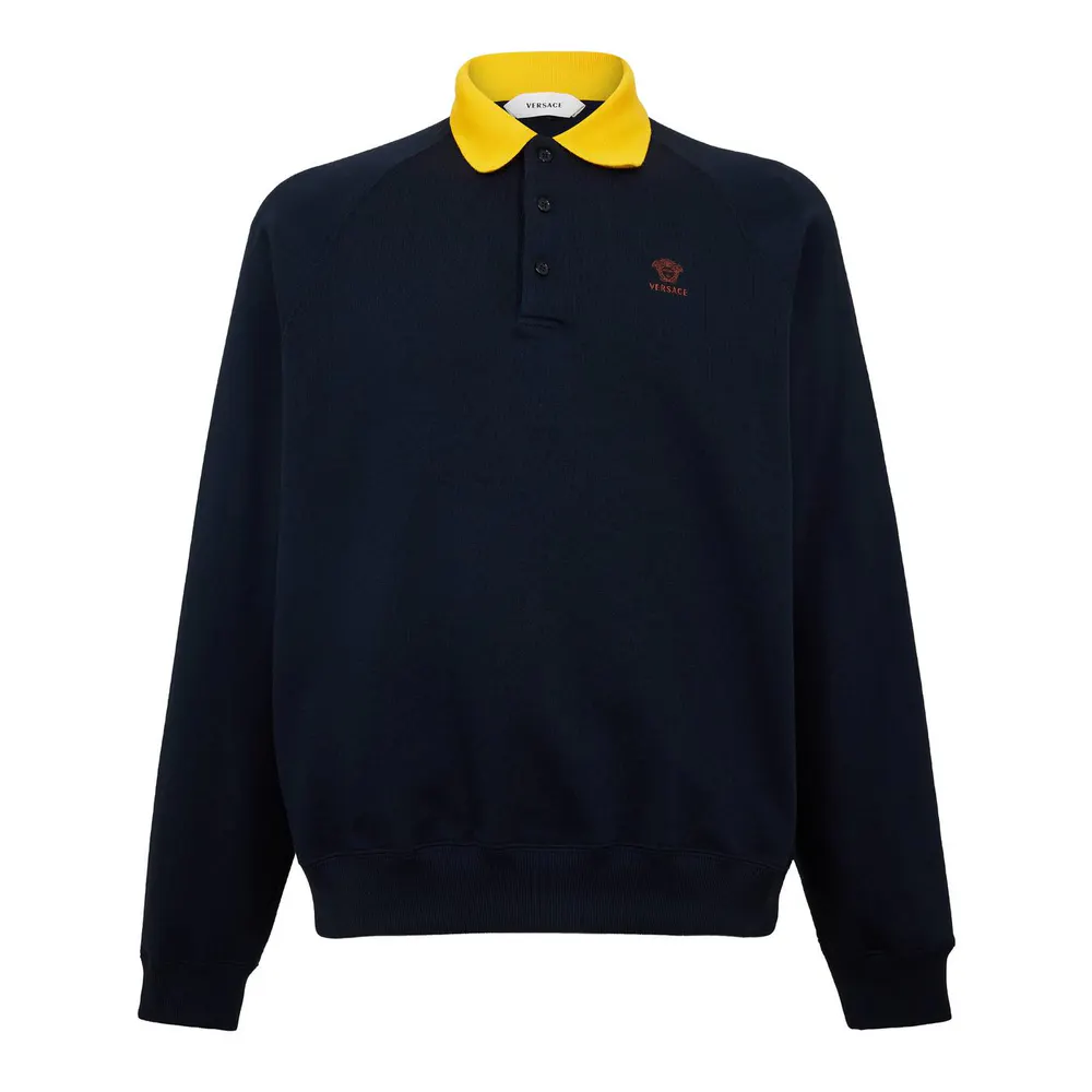 Versace Men's Long Sleeve Polo Shirt