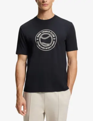 BOSS Tennis Club-Print Cotton-Jersey T-Shirt detail 3