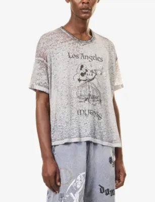 PALY HOLLYWOOD Mythss Vintage Tri-Blend T-Shirt in GRAY, additional product view 3
