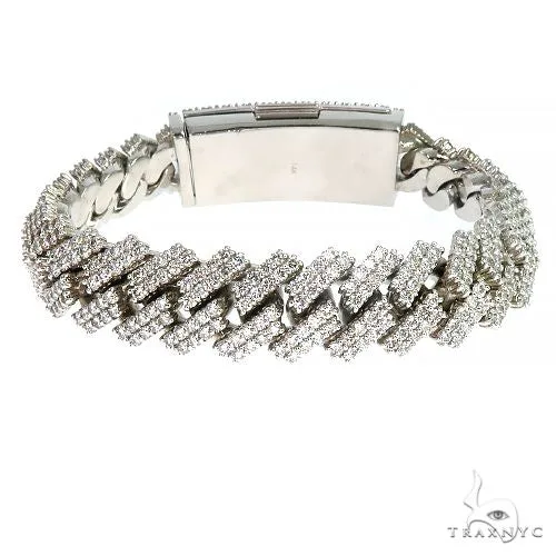 AHMED - MOON JEWELRY 2 Row Prong Set Diamond Cuban Bracelet 66914