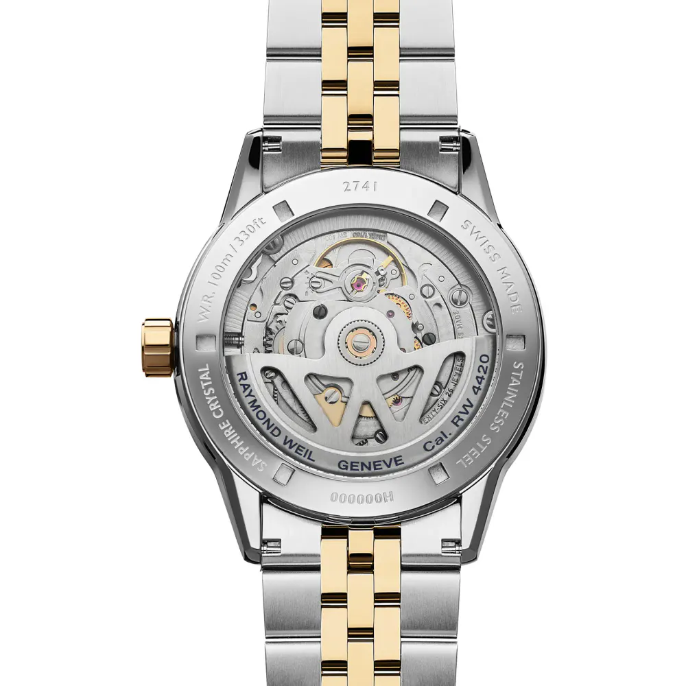 Raymond Weil Freelancer Date Classic Two-Tone Yellow Gold 40mm Cream Dial Mens Watch detail 3