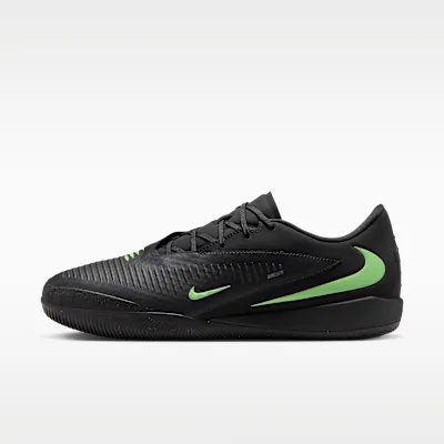 Nike Phantom 6 Low Academy Indoor Court Football Shoes - Black/Black/Illusion Green