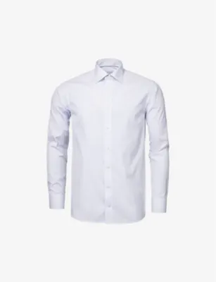 ETON Business point-collar regular-fit cotton-poplin shirt - Light blue - 17.75 in Blue – Mens | Shirts | Formal Shirts | Single-cuff