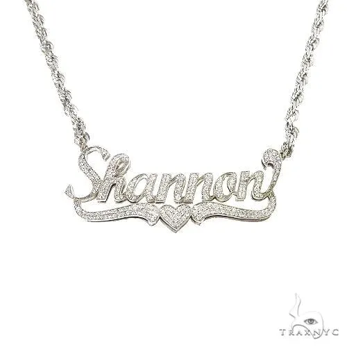 RINA - For Him CUSTOM Custom Made Name Diamond Necklace 67092 in Rose Gold – Pendant