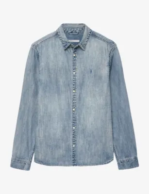 ALLSAINTS Gleason Logo-Embroidered Denim Shirt