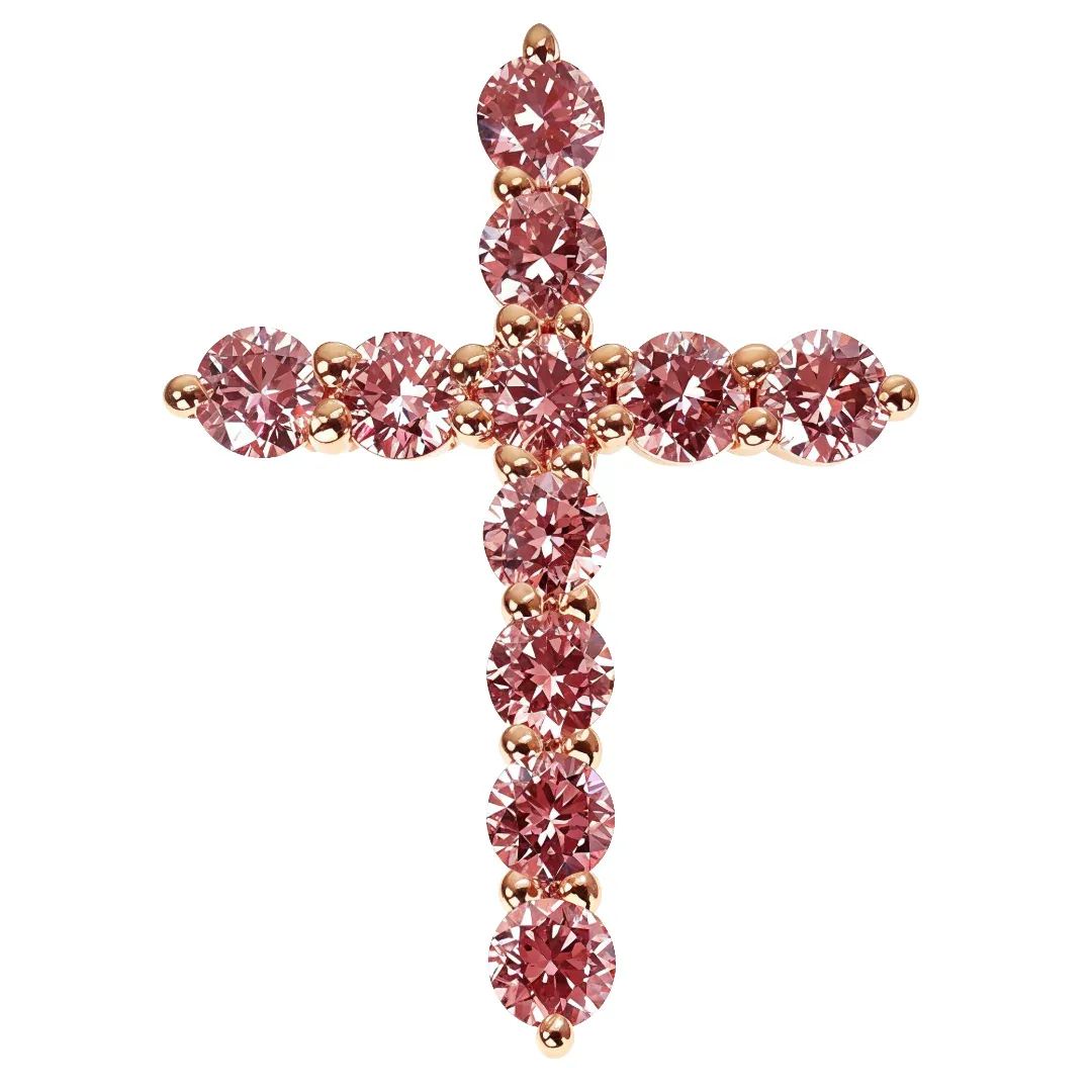 AHMED - For Him CVD Pink Diamond Cross Pendant (Lab) 68559 in Rose – Pendant