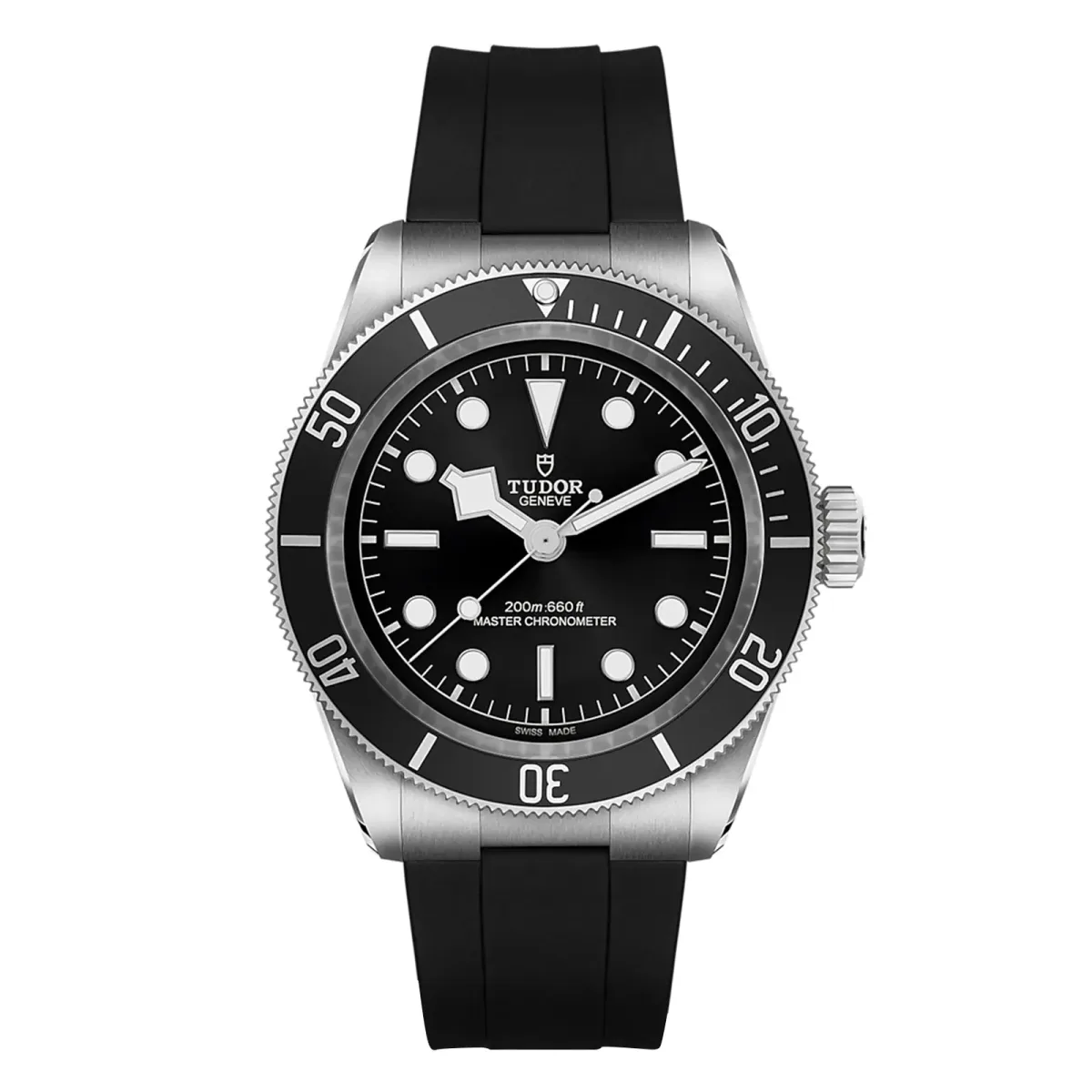 Tudor Black Bay 41mm steel case black rubber strap