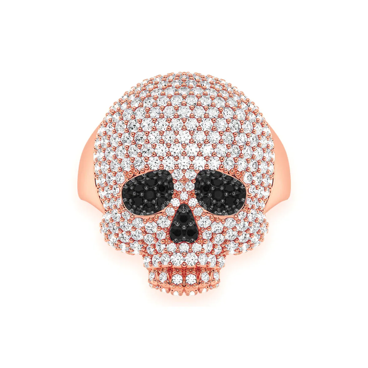 For Him Jawless Skull Diamond Ring in Rose Gold – Ring