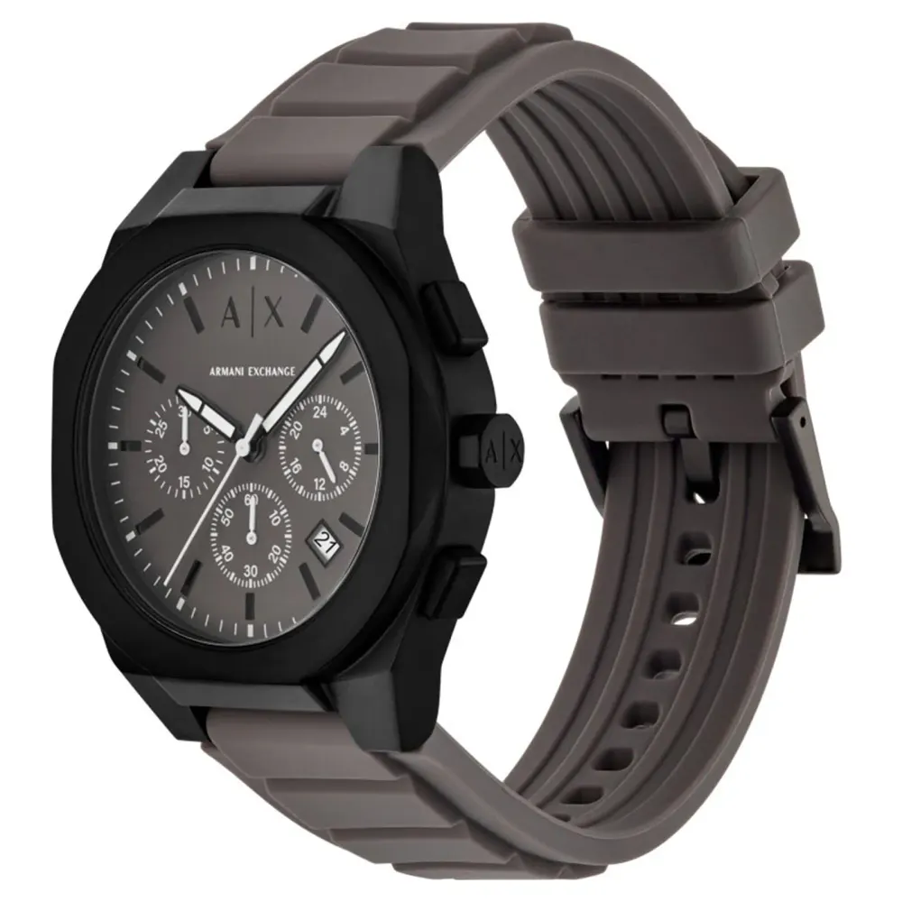 Armani Exchange Sync Chronograph Grey Leather Mens Watch detail 2