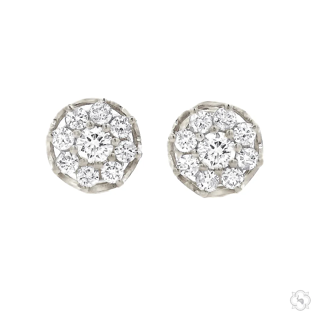 ANNA - LSM Flower Diamond Stud Earrings 70870 in White Gold – Earrings
