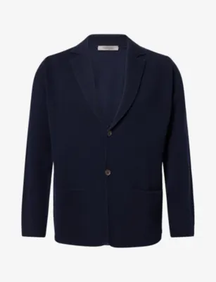 CORNELIANI Single-Breasted Virgin-Wool Knitted Jacket
