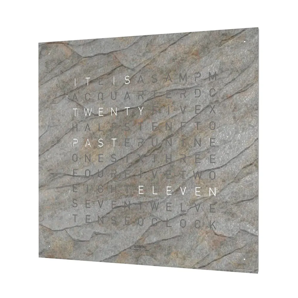 QLOCKTWO Earth 45 Creators Clock Glintscape White in Multicoloured, additional product view 2