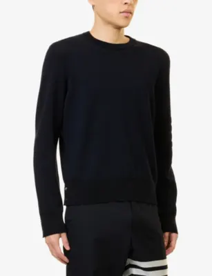 THOM BROWNE Milano Crew-Neck Wool, Linen And Cotton Jumper detail 3