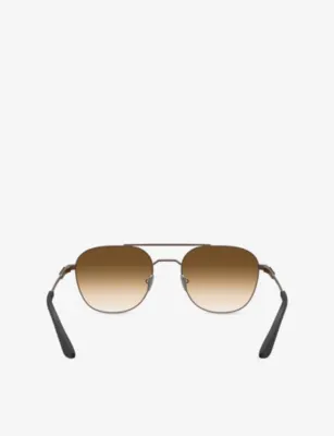GIORGIO ARMANI AR6178 Pillow-Frame Metal Sunglasses in Brown, additional product view 3