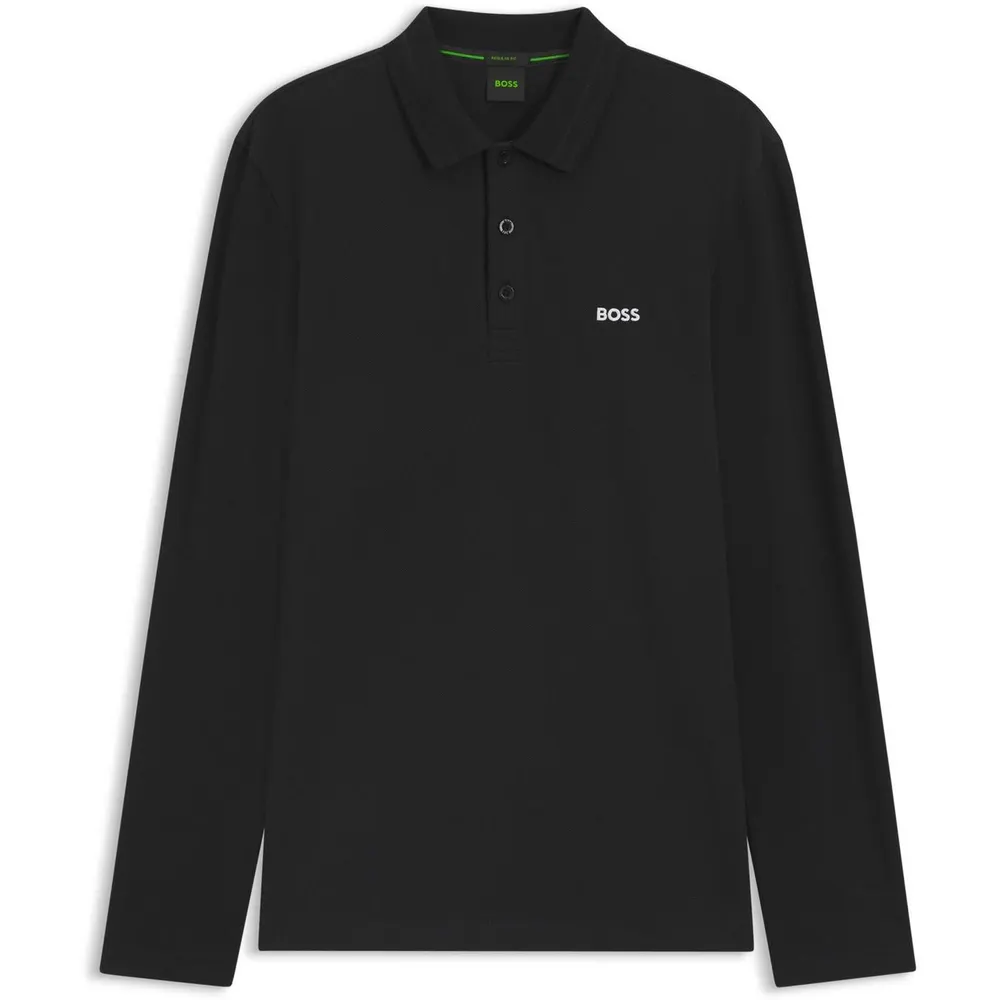 Boss Mens BOSS GREEN Long-Sleeve Polo Top with Logo Detail (Plisy)
