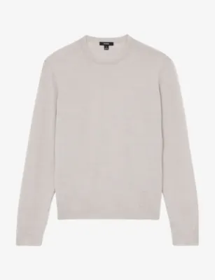 REISS Crew-Neck Wool Jumper - STONE MOULINE detail 2