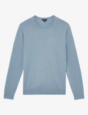 REISS Crew-Neck Wool Jumper - STONE MOULINE