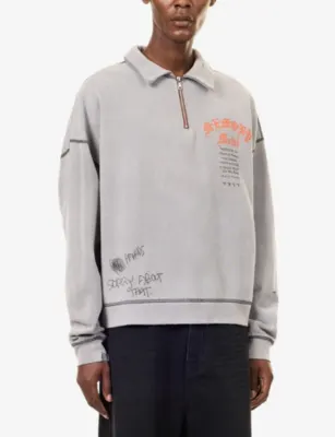 PALY HOLLYWOOD Sorry 'bout That Crewneck Cotton-Blend Sweatshirt - M/L detail 3