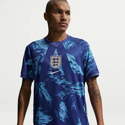 Nike England 2026 Stadium Goalkeeper Men's Nike Dri-FIT Football Replica Short-Sleeve Shirt - Astronomy Blue/Black/White