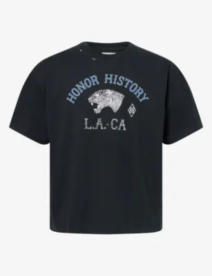 HONOR THE GIFT Honor History Distressed Graphic Cotton-Jersey T-Shirt