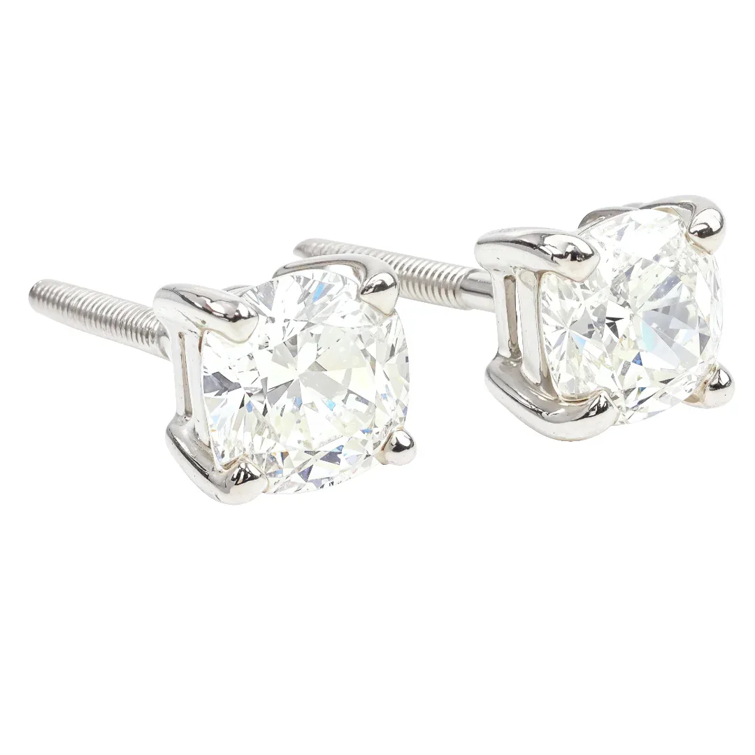 RINA - For Him FACTORY 18k White Gold Solitaire Diamond Studs 65006 in Rose Gold – Earrings