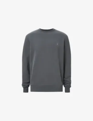ALLSAINTS Raven Logo-Embroidered Regular-Fit Cotton Sweatshirt - CARTER GREY detail 2