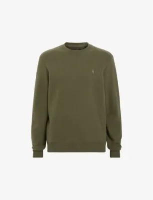ALLSAINTS Raven Logo-Embroidered Regular-Fit Cotton Sweatshirt - CARTER GREY detail 3