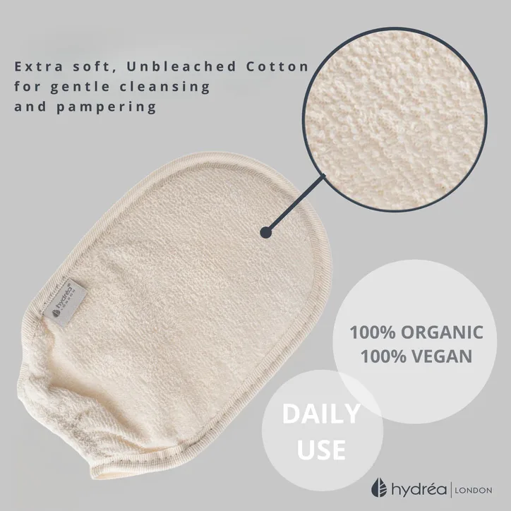 Hydréa London Organic Egyptian Loofah Exfoliating Mitt with Cuff, additional product view 3