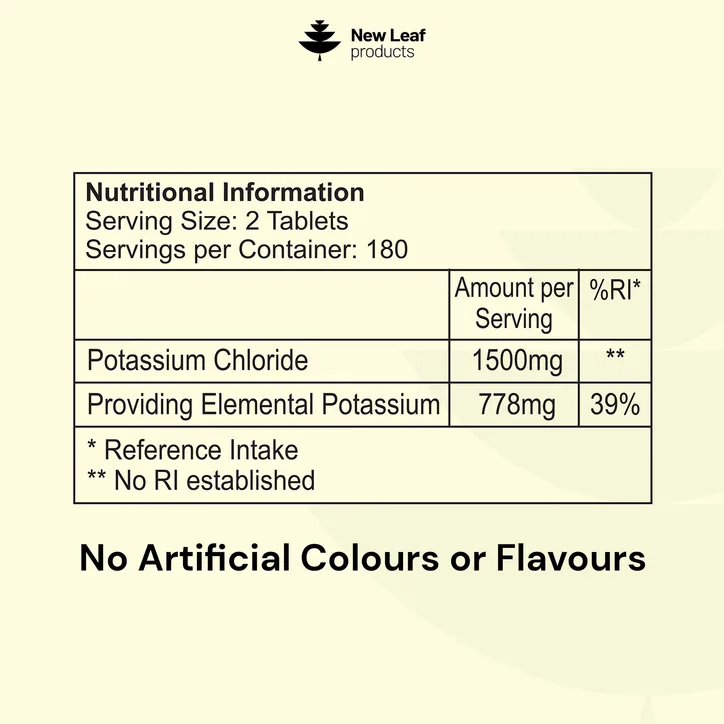 New Leaf Products New Leaf Potassium 360 Tablets detail 3