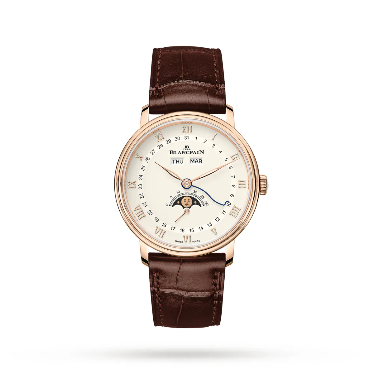 Blancpain Villeret Quantieme Complet 38mm Mens Watch Cream