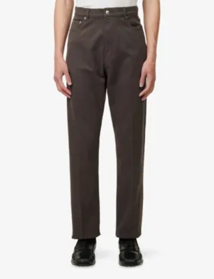 DUNHILL Five-Pocket Straight-Leg Denim Jeans in TAUPE, additional product view 3