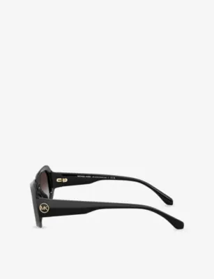 MICHAEL KORS MK2240U Siesta Key Irregular-Frame Acetate Sunglasses in BLACK, additional product view 3